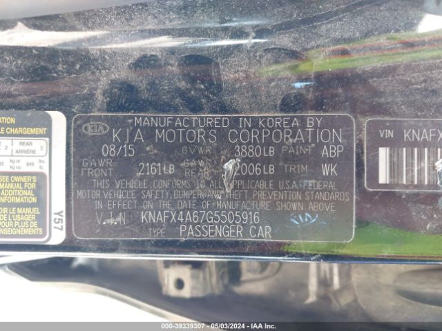 Photo 8 VIN: KNAFX4A67G5505916 - KIA FORTE 