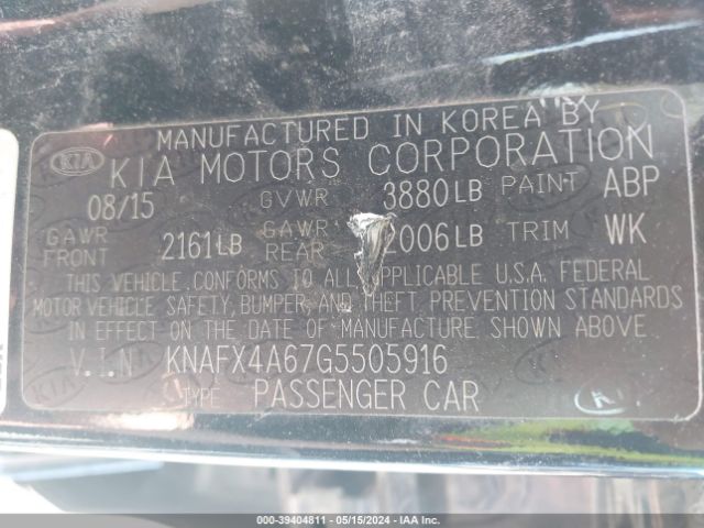 Photo 8 VIN: KNAFX4A67G5505916 - KIA FORTE 