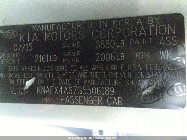 Photo 8 VIN: KNAFX4A67G5506189 - KIA FORTE 