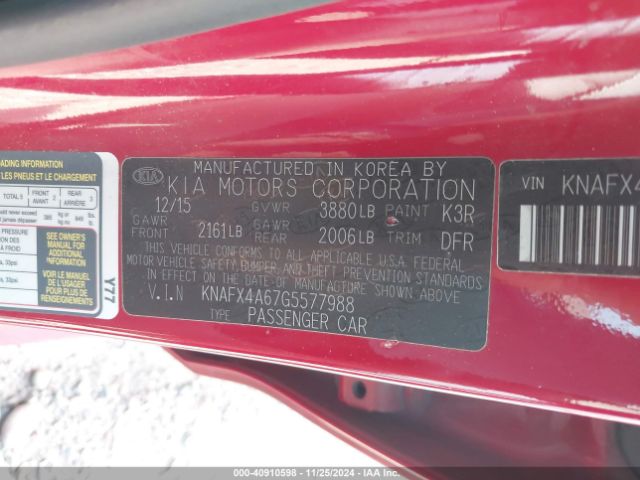 Photo 8 VIN: KNAFX4A67G5577988 - KIA FORTE 