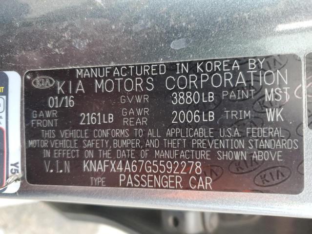 Photo 11 VIN: KNAFX4A67G5592278 - KIA FORTE LX 