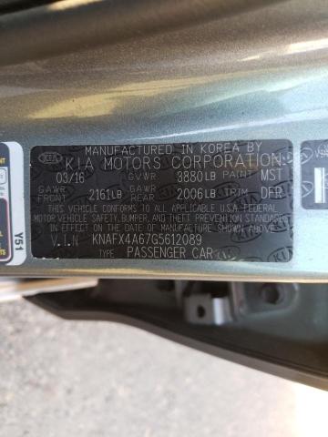 Photo 9 VIN: KNAFX4A67G5612089 - KIA FORTE 