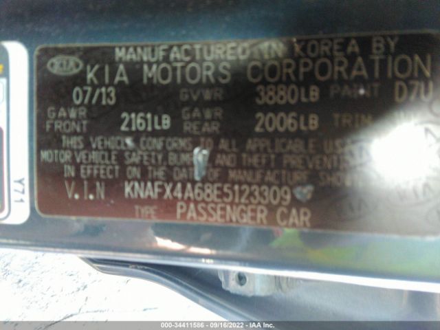 Photo 8 VIN: KNAFX4A68E5123309 - KIA FORTE 