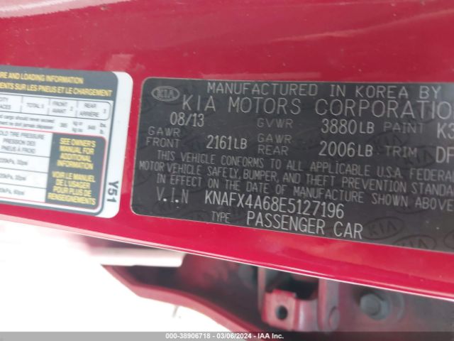 Photo 8 VIN: KNAFX4A68E5127196 - KIA FORTE 