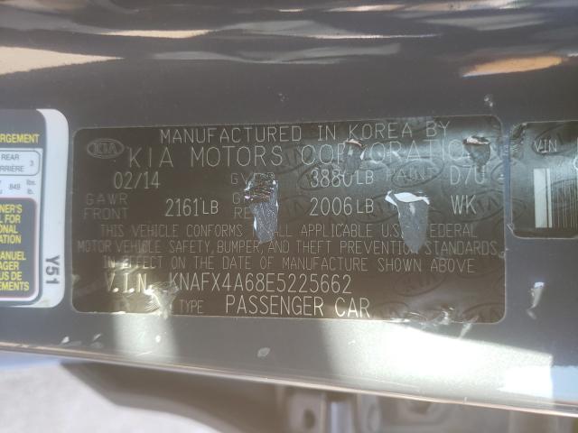 Photo 9 VIN: KNAFX4A68E5225662 - KIA FORTE LX 