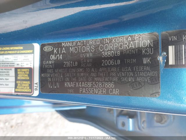 Photo 8 VIN: KNAFX4A68F5287886 - KIA FORTE 