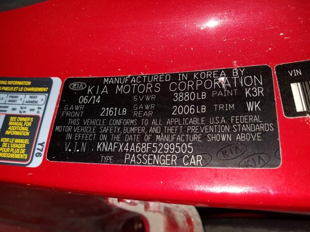 Photo 9 VIN: KNAFX4A68F5299505 - KIA FORTE LX 