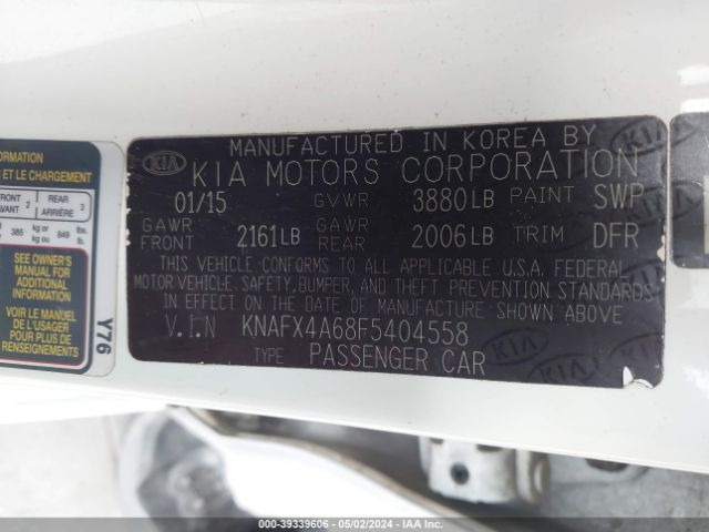 Photo 8 VIN: KNAFX4A68F5404558 - KIA FORTE 