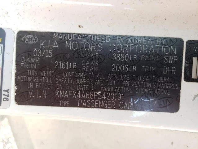 Photo 12 VIN: KNAFX4A68F5423191 - KIA FORTE LX 