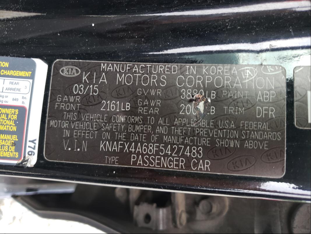 Photo 9 VIN: KNAFX4A68F5427483 - KIA FORTE LX 