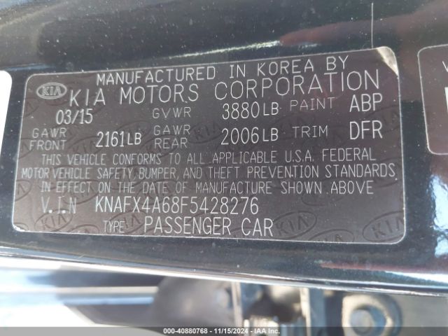 Photo 8 VIN: KNAFX4A68F5428276 - KIA FORTE 