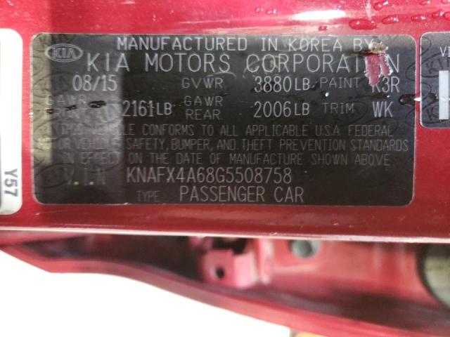 Photo 11 VIN: KNAFX4A68G5508758 - KIA FORTE LX 