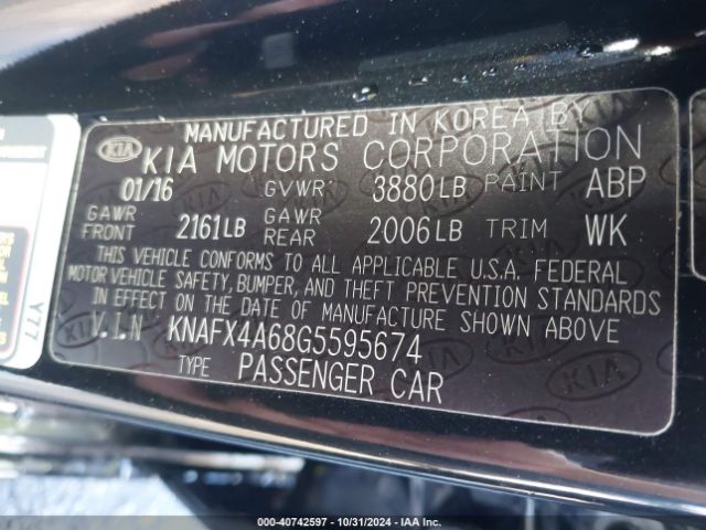 Photo 8 VIN: KNAFX4A68G5595674 - KIA FORTE 