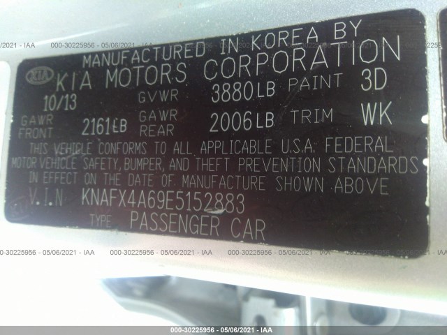 Photo 8 VIN: KNAFX4A69E5152883 - KIA FORTE 