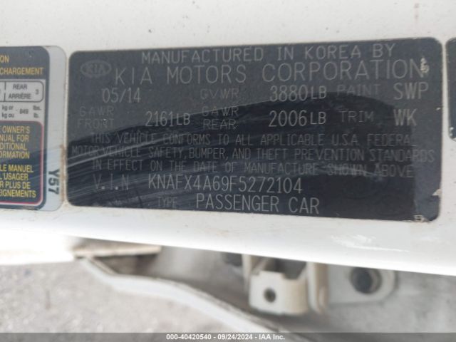 Photo 8 VIN: KNAFX4A69F5272104 - KIA FORTE 