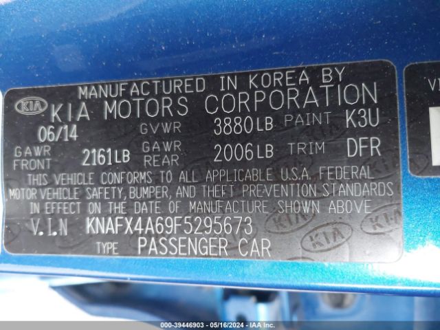 Photo 8 VIN: KNAFX4A69F5295673 - KIA FORTE 