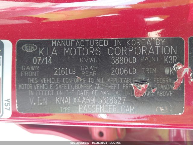 Photo 8 VIN: KNAFX4A69F5318627 - KIA FORTE 