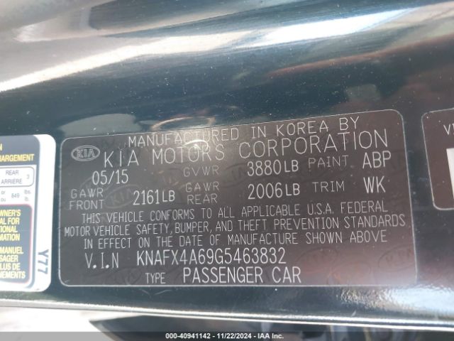 Photo 8 VIN: KNAFX4A69G5463832 - KIA FORTE 