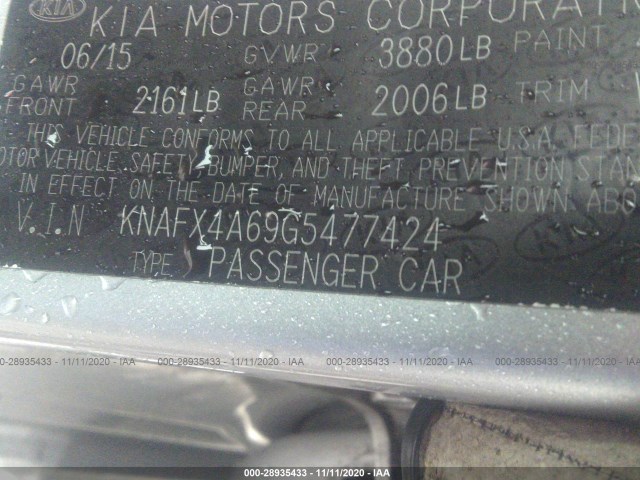 Photo 8 VIN: KNAFX4A69G5477424 - KIA FORTE 