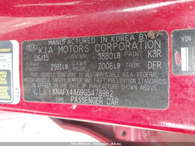 Photo 8 VIN: KNAFX4A69G5478962 - KIA FORTE 