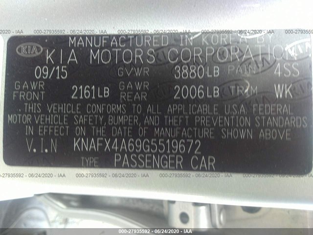 Photo 8 VIN: KNAFX4A69G5519672 - KIA FORTE 