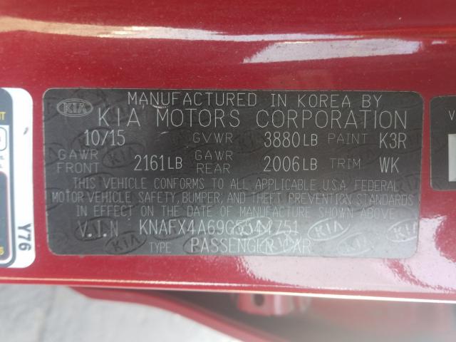 Photo 9 VIN: KNAFX4A69G5544751 - KIA FORTE LX 