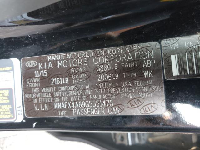 Photo 9 VIN: KNAFX4A69G5551473 - KIA FORTE LX 