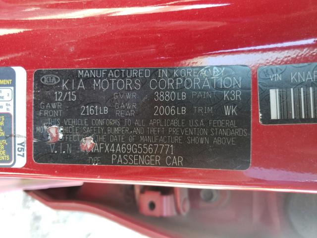 Photo 9 VIN: KNAFX4A69G5567771 - KIA FORTE LX 