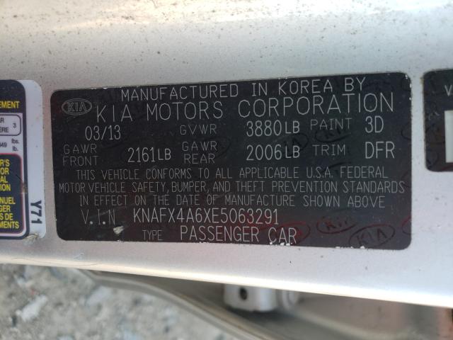 Photo 9 VIN: KNAFX4A6XE5063291 - KIA FORTE LX 