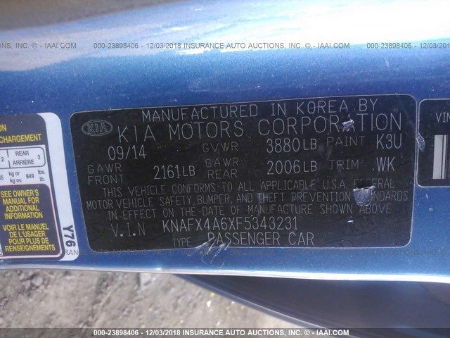 Photo 8 VIN: KNAFX4A6XF5343231 - KIA FORTE 