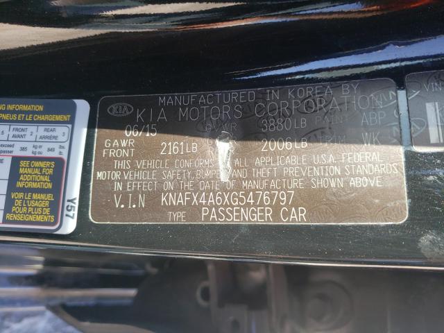 Photo 9 VIN: KNAFX4A6XG5476797 - KIA FORTE LX 