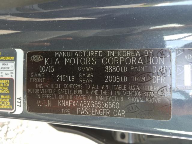 Photo 9 VIN: KNAFX4A6XG5536660 - KIA FORTE LX 