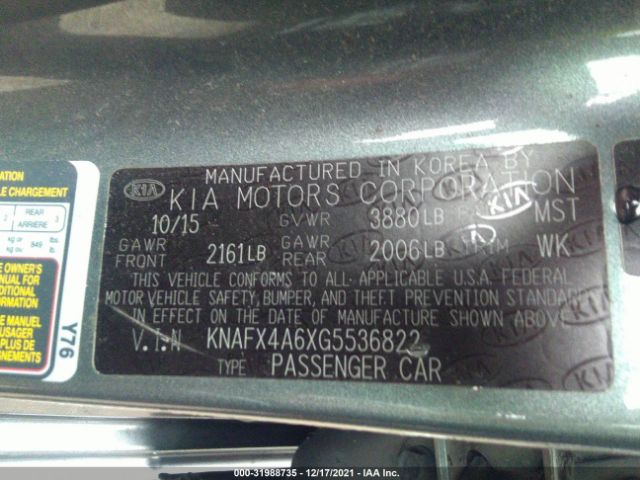 Photo 8 VIN: KNAFX4A6XG5536822 - KIA FORTE 