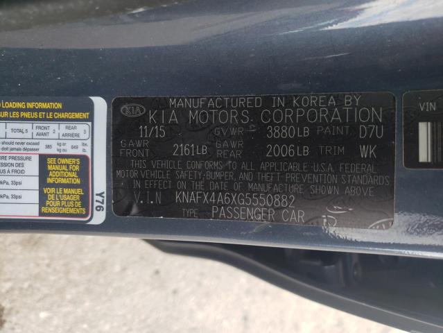 Photo 9 VIN: KNAFX4A6XG5550882 - KIA FORTE LX 