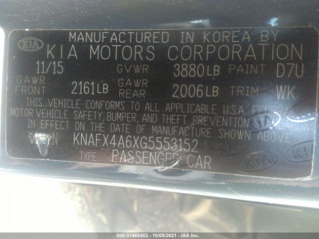 Photo 8 VIN: KNAFX4A6XG5553152 - KIA FORTE 