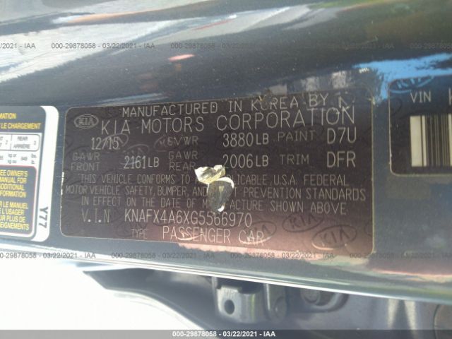 Photo 8 VIN: KNAFX4A6XG5566970 - KIA FORTE 