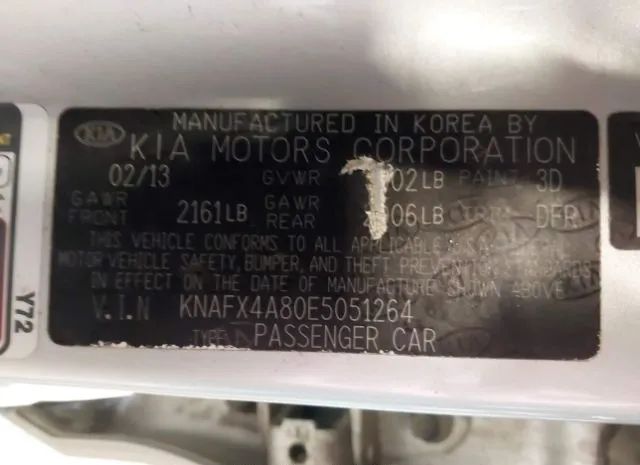 Photo 8 VIN: KNAFX4A80E5051264 - KIA FORTE 