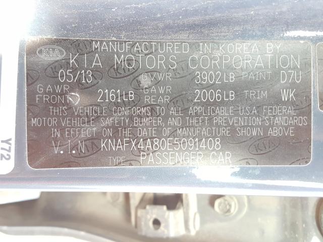 Photo 9 VIN: KNAFX4A80E5091408 - KIA FORTE EX 