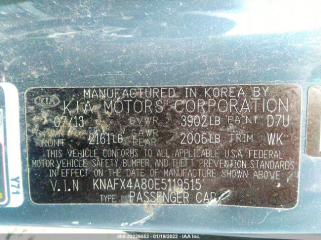 Photo 8 VIN: KNAFX4A80E5119515 - KIA FORTE 