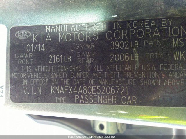 Photo 8 VIN: KNAFX4A80E5206721 - KIA FORTE 