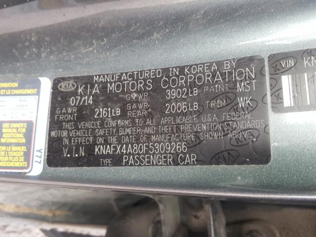 Photo 9 VIN: KNAFX4A80F5309266 - KIA FORTE EX 