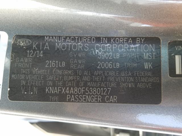 Photo 9 VIN: KNAFX4A80F5380127 - KIA FORTE EX 