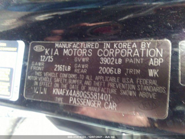 Photo 8 VIN: KNAFX4A80G5581401 - KIA FORTE 