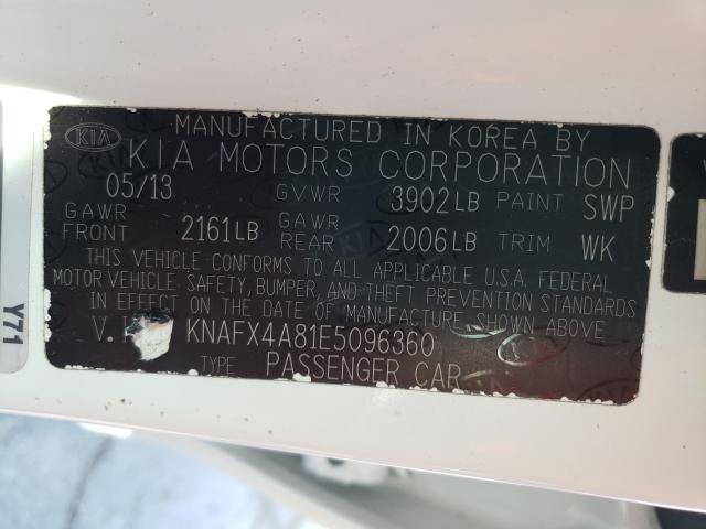 Photo 9 VIN: KNAFX4A81E5096360 - KIA FORTE EX 