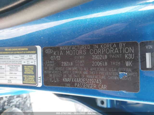 Photo 8 VIN: KNAFX4A82E5119743 - KIA FORTE 