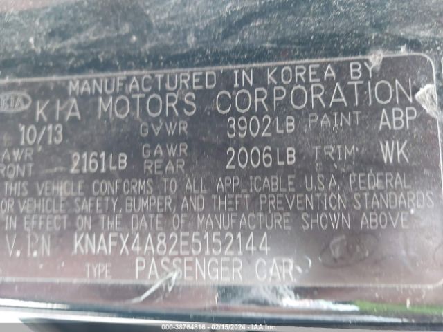 Photo 8 VIN: KNAFX4A82E5152144 - KIA FORTE 