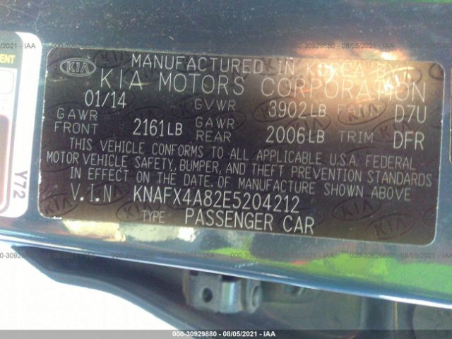 Photo 8 VIN: KNAFX4A82E5204212 - KIA FORTE 