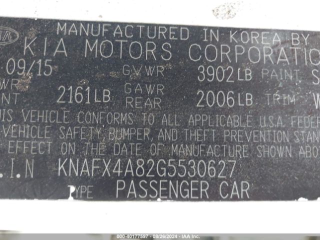 Photo 8 VIN: KNAFX4A82G5530627 - KIA FORTE 