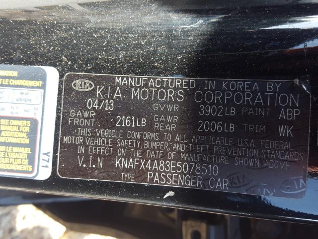 Photo 9 VIN: KNAFX4A83E5078510 - KIA FORTE EX 