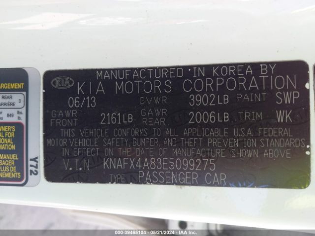 Photo 8 VIN: KNAFX4A83E5099275 - KIA FORTE 